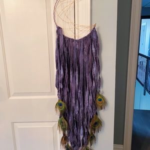 Large Peacock Feather Dream Catcher